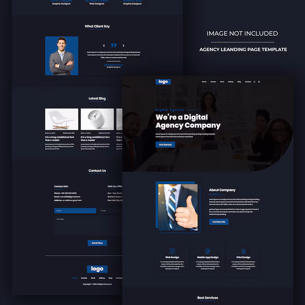 Clean landing page design
